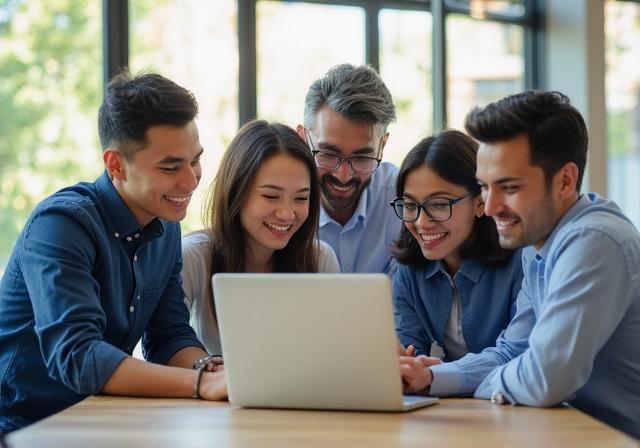 Team working in modern office